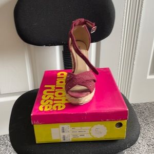 Wine wedge sandal